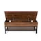 Flash Furniture Entryway Storage Bench with Lower Shelf Perfect for Entryway, Mudroom, or Bedroom in Walnut ZG-075-WAL-GG - alternate 3